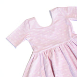 The Short Sleeve Ballet Dress in Lilac Bow