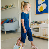 The Short Sleeve Wide Leg Jumpsuit in Blueberry