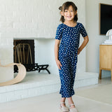 The Short Sleeve Wide Leg Jumpsuit in English Daisy