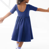 The Short Sleeve Ballet Dress in Blueberry