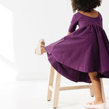 The Short Sleeve Ballet Dress in Plum