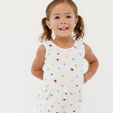 THE TANK SHORTIE JUMPSUIT IN CONFETTI DOT