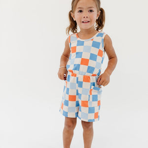 THE TANK SHORTIE JUMPSUIT IN CHECKERBOARD