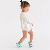 THE COTTON ONESIE IN KHAKI GINGHAM