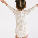 THE COTTON ONESIE IN KHAKI GINGHAM