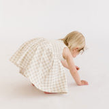 THE BABY SMOCKED DRESS IN KHAKI GINGHAM