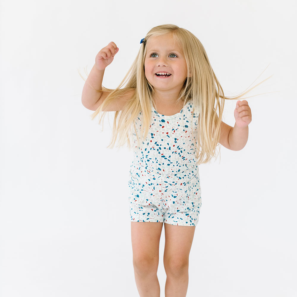 THE TANK SHORTIE JUMPSUIT IN TERRAZZO