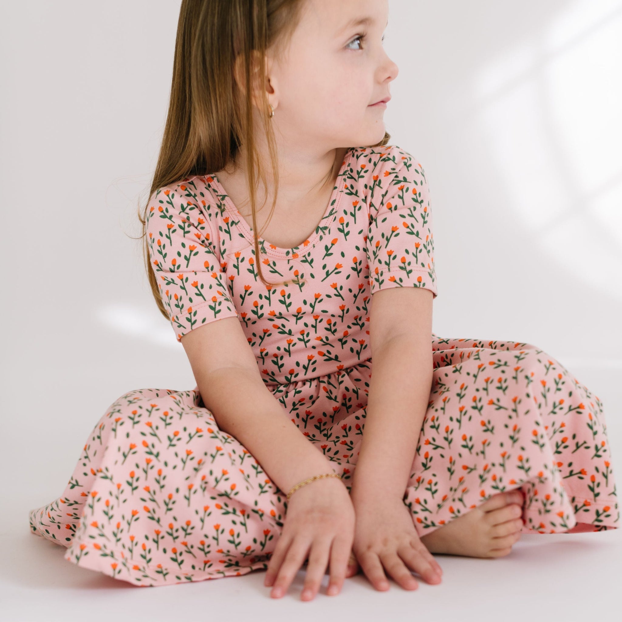 THE SHORT SLEEVE BALLET DRESS IN TULIPS