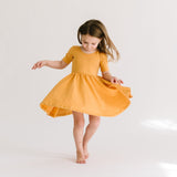 The Short Sleeve Ballet Dress in Honey
