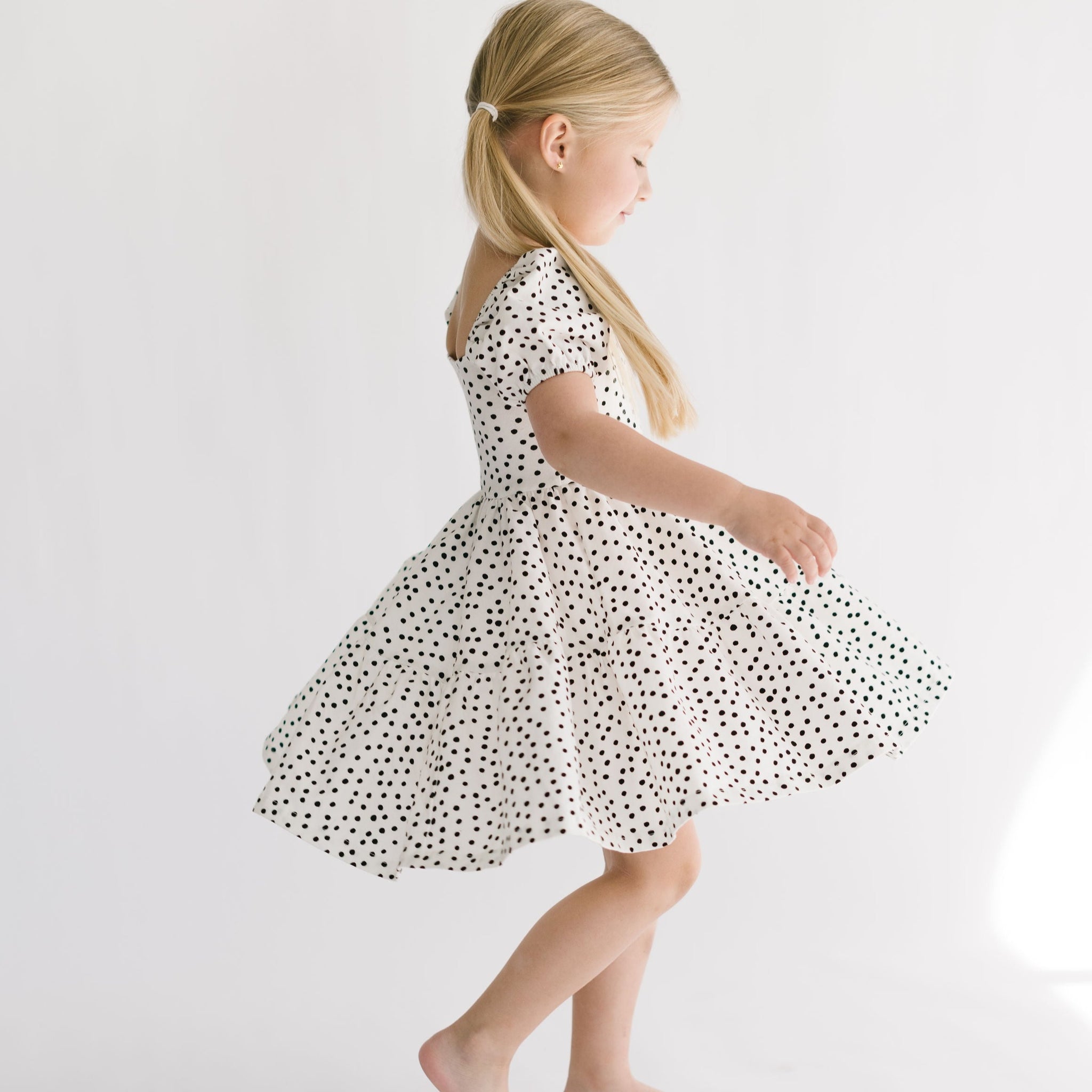 THE JULIET DRESS IN IVORY DOT