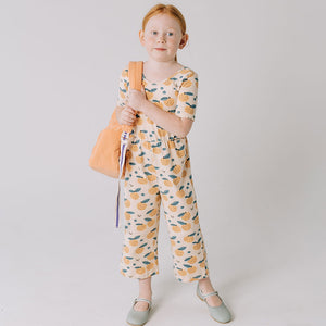 THE SHORT SLEEVE WIDE LEG JUMPSUIT IN FRUITY HARVEST