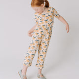 THE SHORT SLEEVE WIDE LEG JUMPSUIT IN FRUITY HARVEST