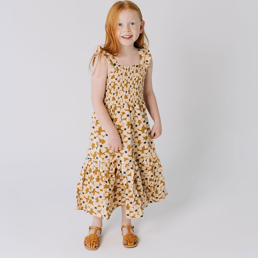 THE SMOCKED DRESS IN CROWDED PETAL