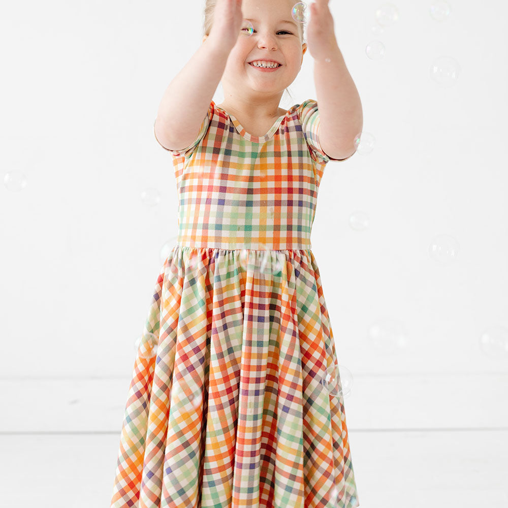 THE SHORT SLEEVE BALLET DRESS IN SUMMER PLAID