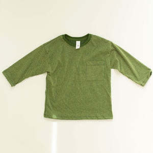 THE LONG SLEEVE TEE IN HOLLY STRIPE