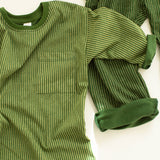 THE LONG SLEEVE TEE IN HOLLY STRIPE